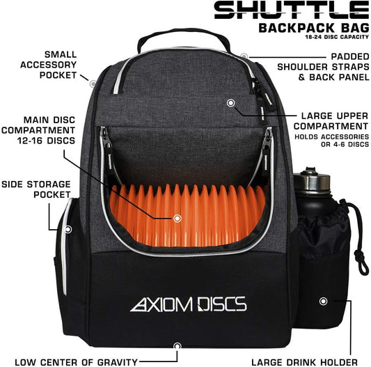 Axiom Discs Shuttle Disc Golf Backpack Bag (Choose Your Style and Color)