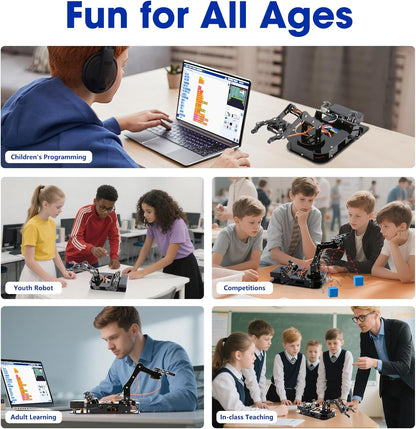 Biped Robot Kit STEM Toys Science Kit for Kids, Bionic Bipedal Robotics Programmable Coding Crafts Set for Arduino ESP32, Birthday Gift for Age 8-12 Boys Girls Teens