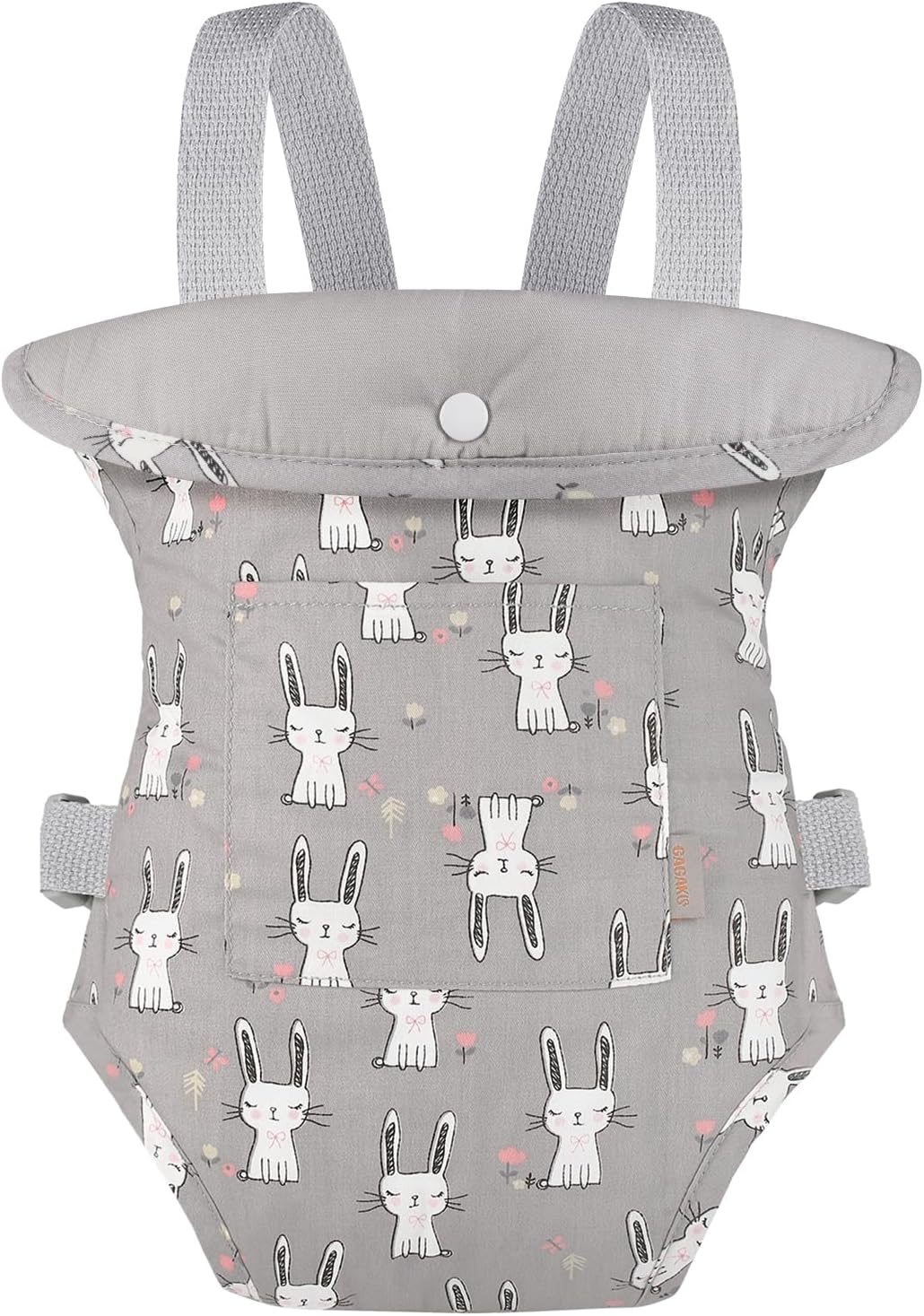 GAGAKU Baby Doll Carrier for Little Girls, Reborn Doll Accessories for Toddlers 3+ Years Old, Kids Toy Baby Dolls Sling Carrier - Pink - Moonflower