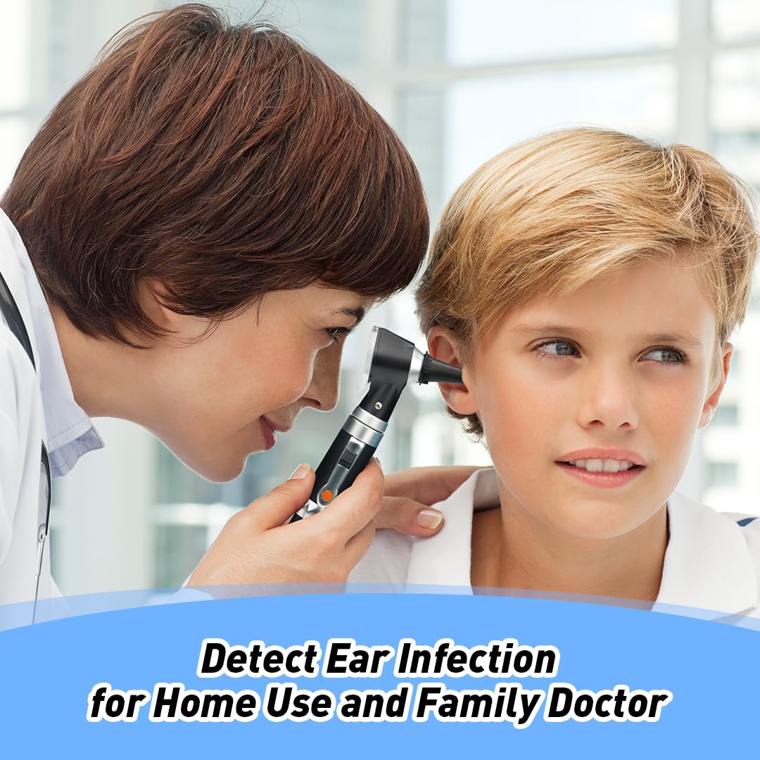 Scian Otoscope - Ear Scope with Light, Ear Infection Detector and Pocket Ear Checker Kit with 3X Magnify Lens, Suitable for Kids, Adults, Doctors, Pets(Pink)