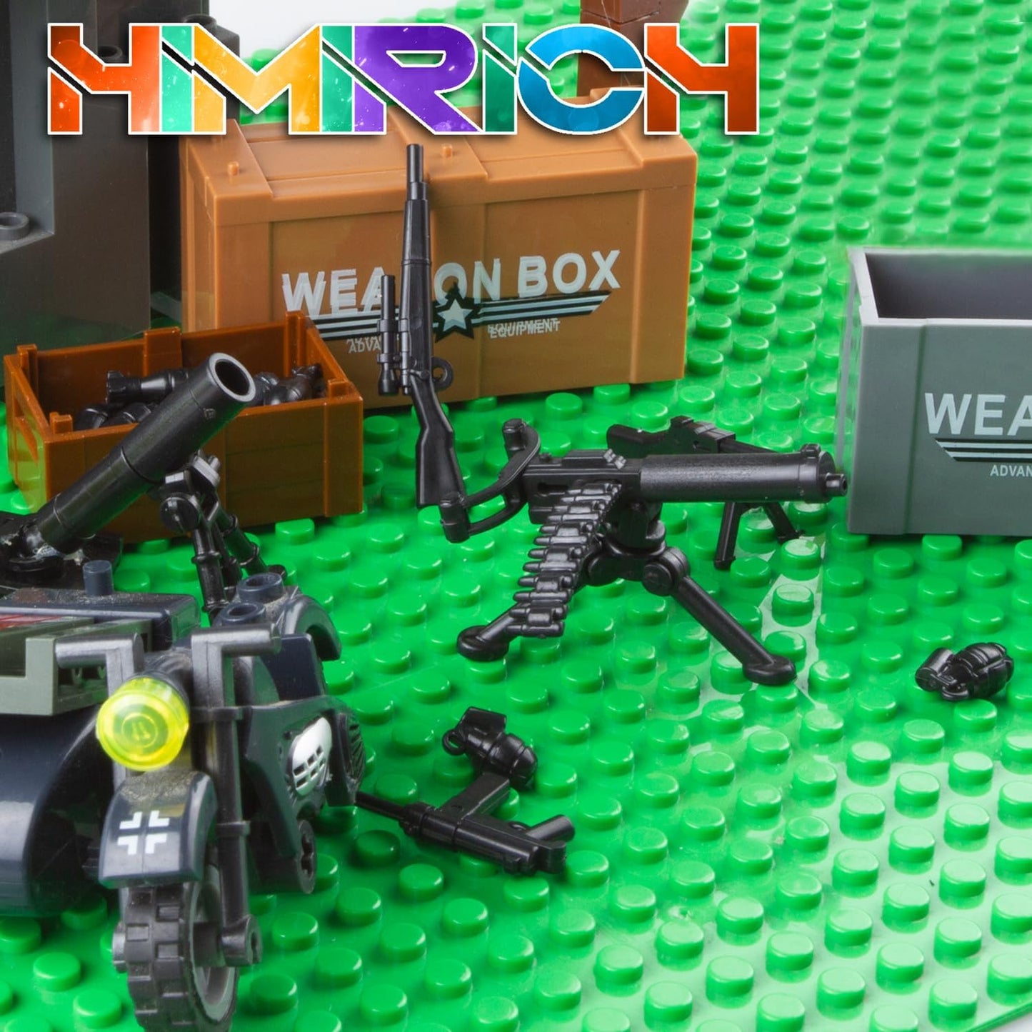Weapons Pack Military Toy Set Building Blocks Model for Soldier Figures, Army Equipment Gear Kit Pieces and Parts Accessories Compatible with Major Brand