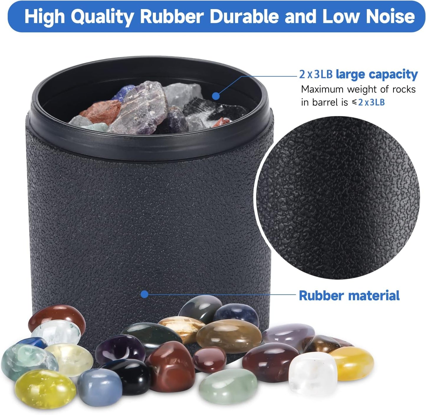 Leegol Electric Rock Tumbler Machine - Single Drum 3LB Rock Polisher (Single Barrel)