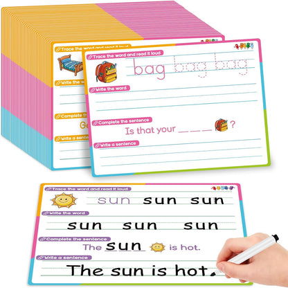 CVC Word Games Sentence Building for Kids, Sight Words Flash Cards Phonics Games Learn to Write Workbooks, Preschool Kindergarten Learning Activities Classroom Must Haves Homeschool Supplies