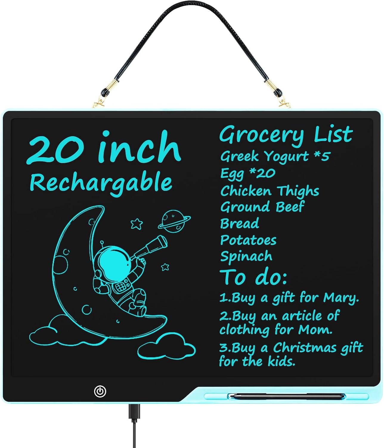 Magnetic LCD Writing Tablet for Fridge, 13 Inch Writing Tablet for Kids, Toddler Drawing Pad, Learning Toys for Boys Girls Ages 3.4.5.6.7.8, Writing Board for to-Do Lists and Family Messages (Blue)