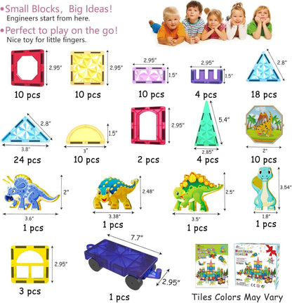 Jasonwell 110PCS Magnetic Tiles Building Blocks Set for Boys Girls Preschool Educational Magnet Construction Kit Stacking STEM Toys Christmas Birthday Gifts for Kids Toddlers 3 4 5 6 7 8 9 + Year Old