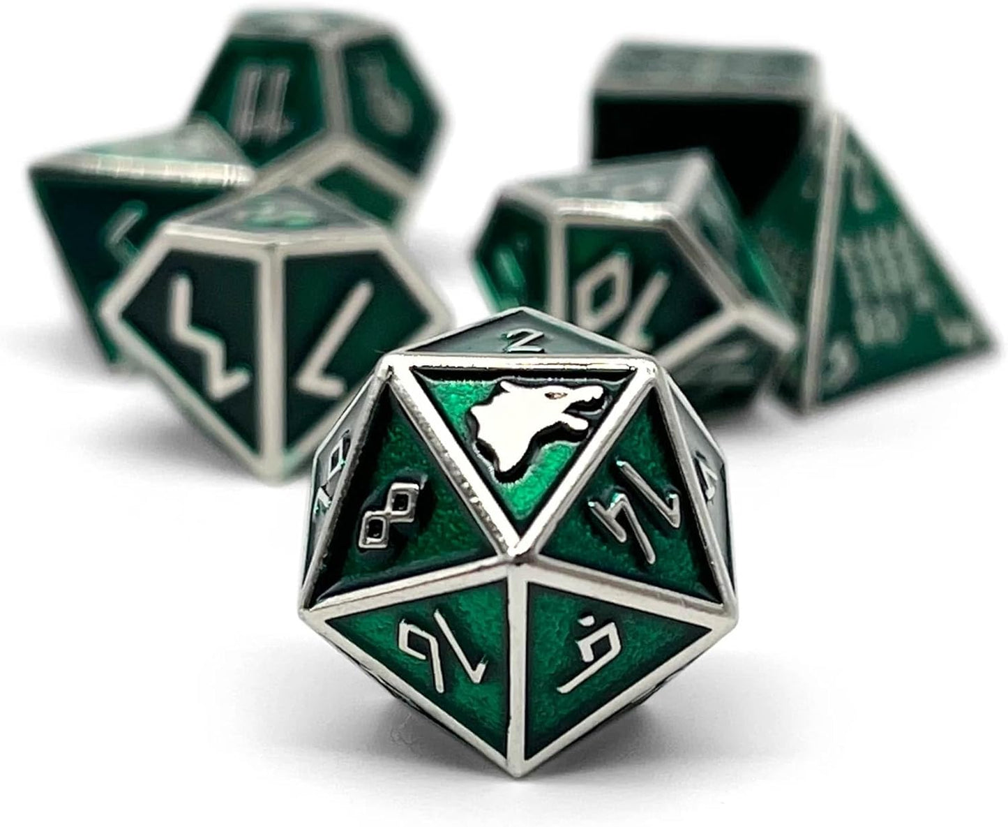 Norse Foundry Set of 7 Banshee Wail Norse Series Full Metal Polyhedral Dice RPG Math Games DND Pathfinder
