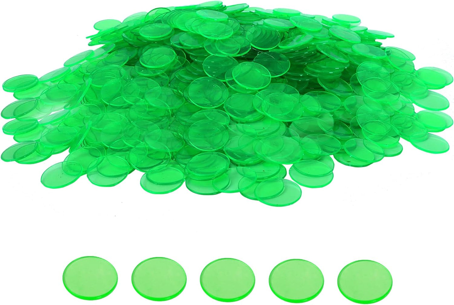 GSE Games & Sports Expert Blue Bingo Chips, 500 Pieces 3/4-Inch High-Contrast Transparent Counting Chips for Bingo Games, Parties