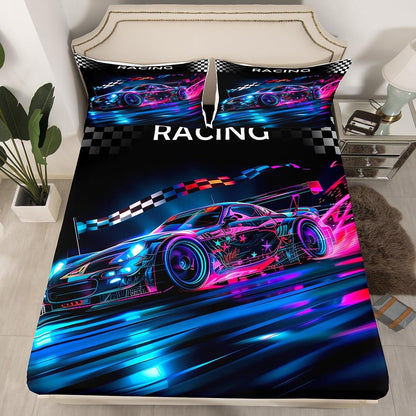 Drum Kit Fitted Sheet,Full Size Rock Music Collections Musical Instruments Theme,Soft Decorative Fabric Bedding Deep Pocket for Children Teens Young Boys Girls,with 2 Pillowcases