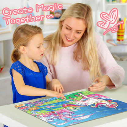 Jumbo Mermaid Floor Puzzle for Kids Ages 6-8 Year Old, Large Toddler Puzzle for Girls Ages 6 7 8 Year Old, Mermaid Girl Gift and Educational Toy for Birthday and Christmas