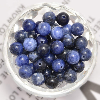 NCB 100pcs Original Natural Stone Beads Gemstone Round Loose Beads 6mm 8mm 10mm (Blue Aventurine, 6mm 100Beads) - Colors B