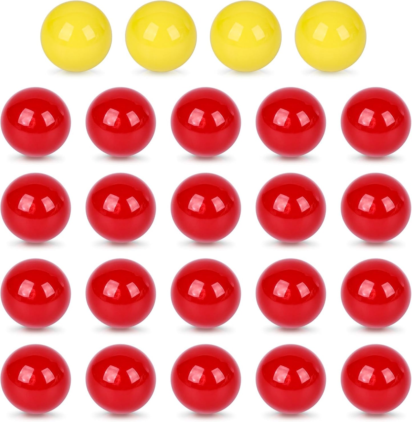 LovesTown Hungry Hippos Marbles Game, 24PCS Replacement Includes 20 Red Balls with 4 Extra Yellow for Kids Board Games, Marble Run Toys, Chinese Checkers