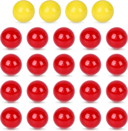 LovesTown Hungry Hippos Marbles Game, 24PCS Replacement Includes 20 Red Balls with 4 Extra Yellow for Kids Board Games, Marble Run Toys, Chinese Checkers