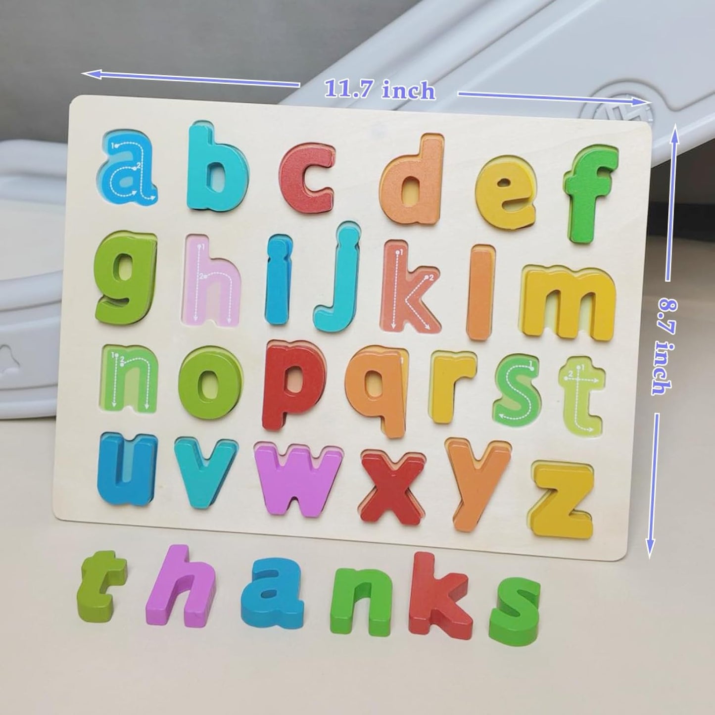 Kairsya Alphabet Puzzle - montessori Wooden Puzzles for Toddlers 1-5 | abc Alphabet Puzzles Learning Toys for toddlers toddler learning toys Preschool Educational Gift for kids Lowercase Letter Puzzle