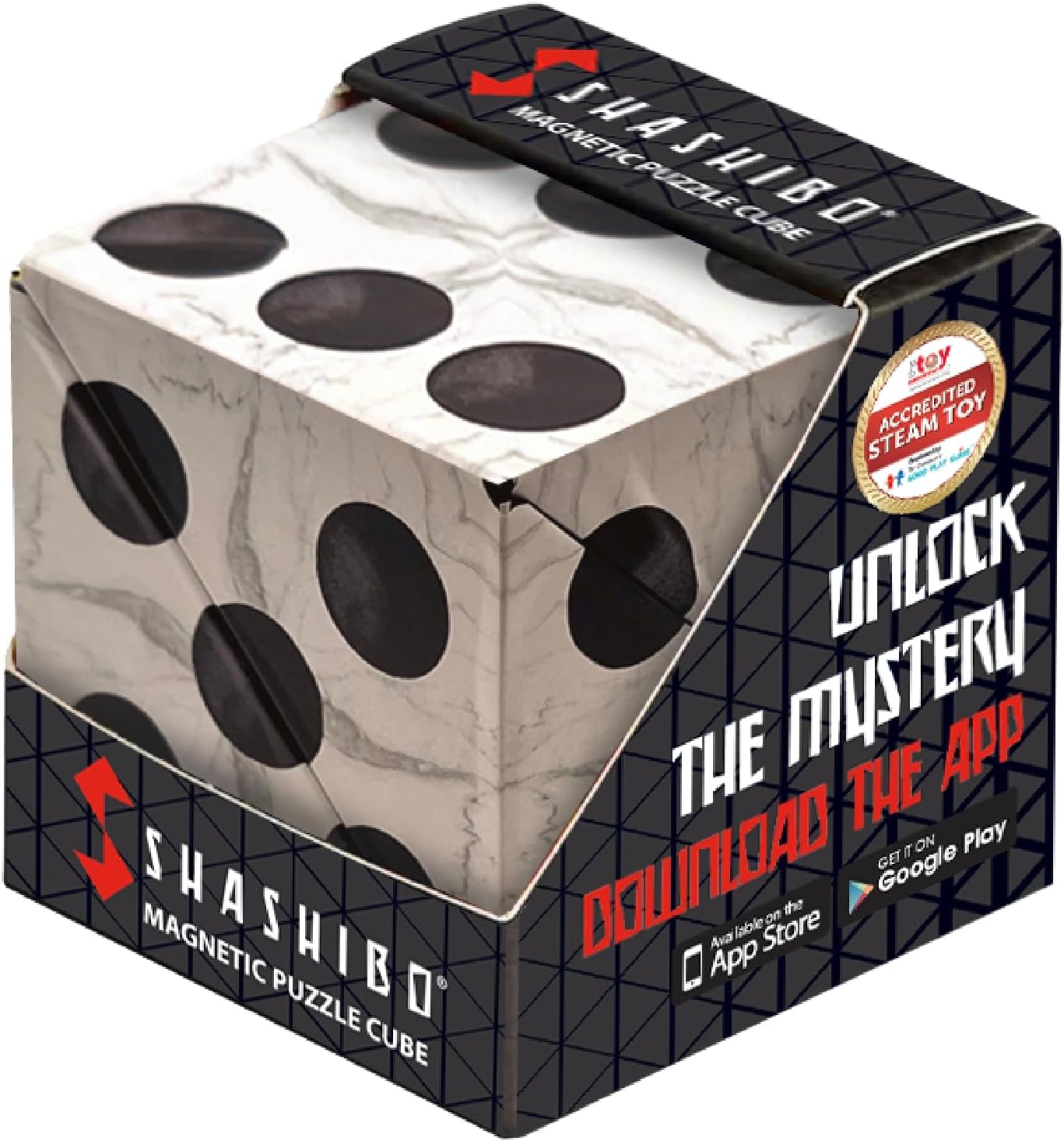 Shashibo Shape Shifting Box - Award-Winning STEM Fidget Toy with Ultra Strong Magnets - Puzzle Cube Transforms Into 100+ Shapes, Perfect Sensory Gift for Kids, Teens, and Adults (Glowquarium)