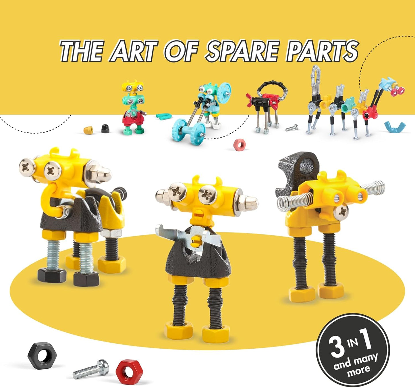 The Off Bits CareBit Build Your Own Robot Toy Construction Set, Educational Gift STEM Activities Learning Kit, Creative Build and Play Model Kit Steam Toys for 6 7 8 9 10+ Year Old Boys & Girls