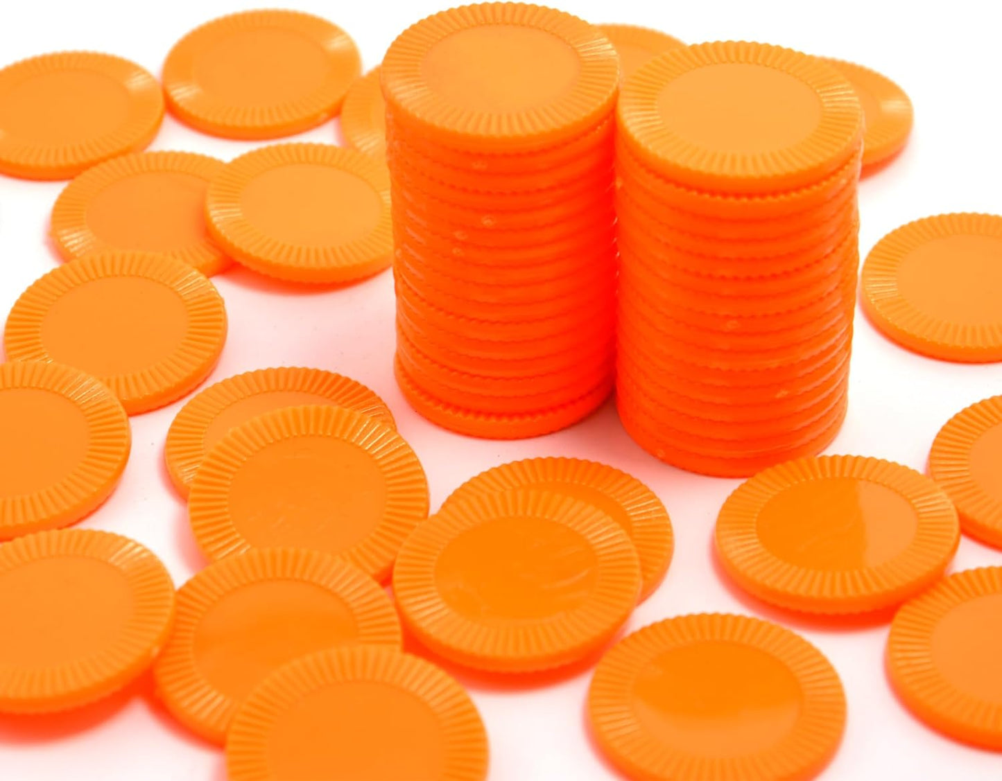 Smartdealspro 64pcs 32mm/1.26 Inch Opaque Plastic Learning Counters Disks Mini Poker Chips Game Tokens with Storage Box (Red)