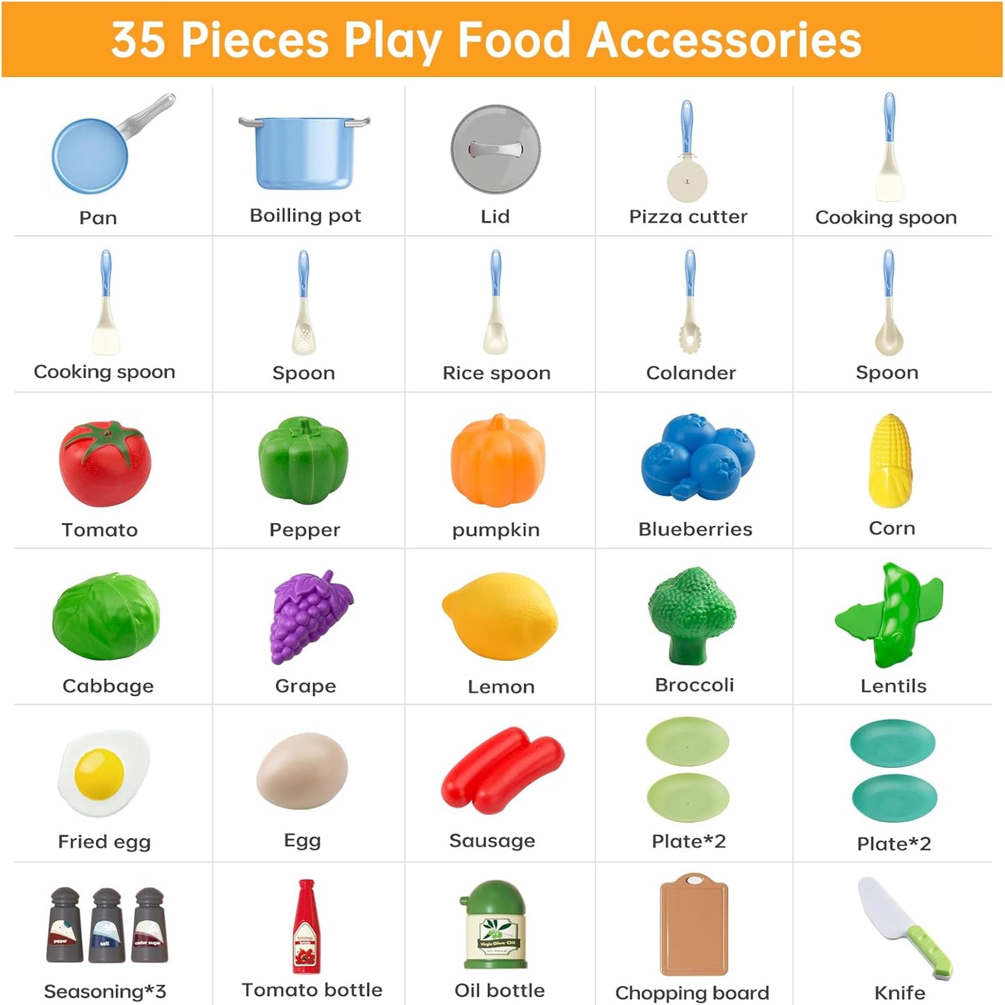 150Pcs Kitchen Playset, Toddlers Pretend Cooking Cookware Accessories, Food, Picnic Blanket, Fruits, Veges, 2Pack Shopping Storage Basket, Dessert and Prop Money, Gift for Kids (Pink)