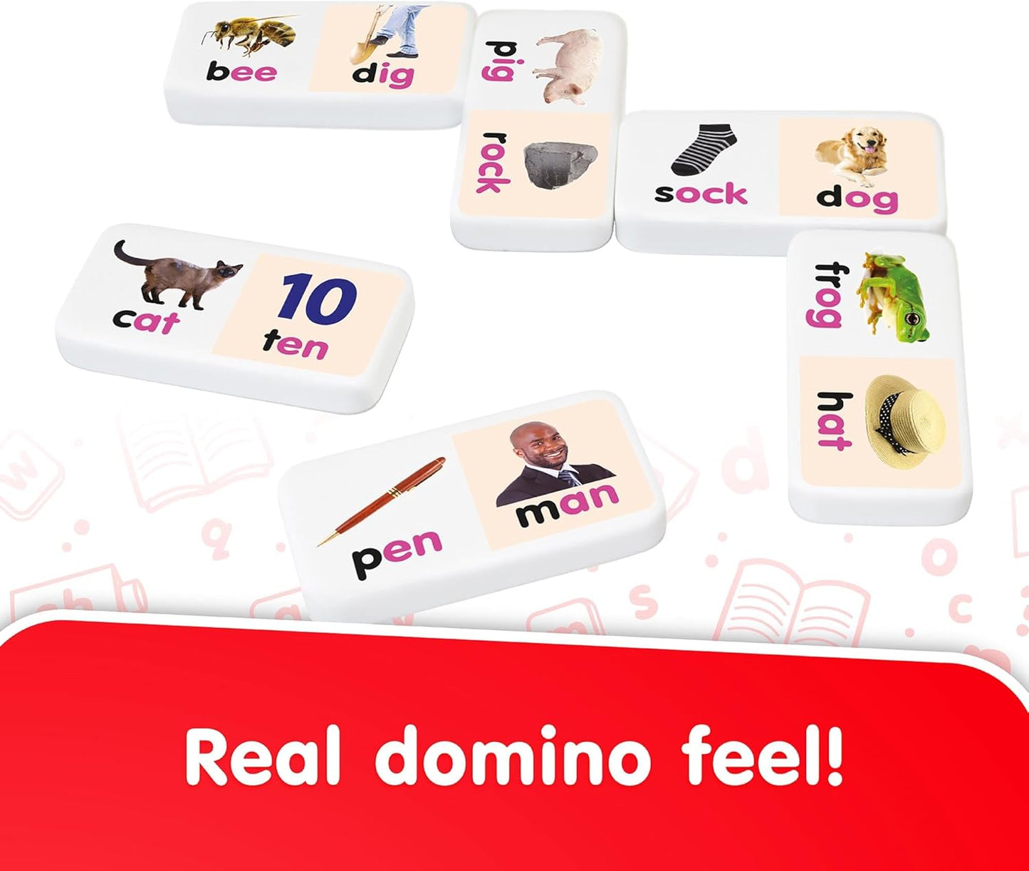 Junior Learning Rhyming Word Dominoes Educational Action Games, Multi, Model: JL490