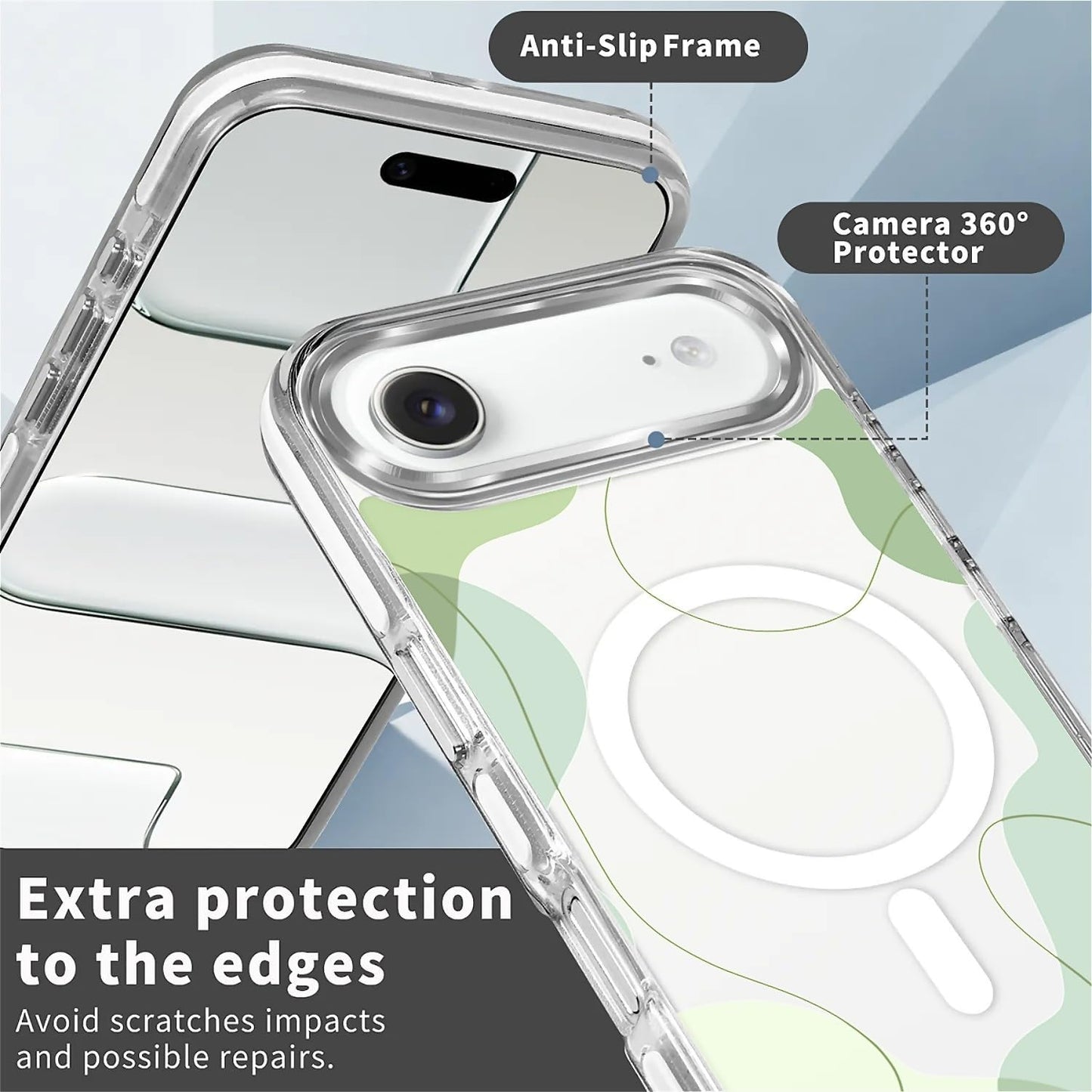 for iPhone 17 Pro Max Case [Compatible with Magsafe],Girls Women Clear Magnetic Case Silicone Shockproof Protective Cover with Pattern Colorful Motivational Letters