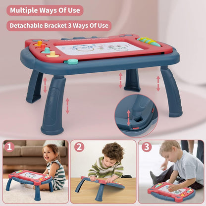HCFJEH Magnetic Drawing Board, Sketch Doodle Board Pad Toy, Educational Learning Toys for Toddlers 3, Learning Toys for Baby Kids Boys Girls 3 Year Old Birthday Gift (Red)