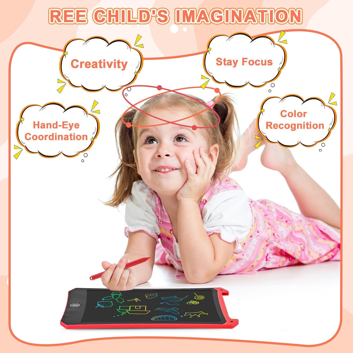cimetech Toddler Girl Gifts, LCD Writing Tablet 2 Pack, Kids Toys for 3 4 5 6 Year Old Boys, 8.5 Inch Drawing Pad Painting Coloring Books, Travel Essentials Activities, Birthday Gifts Toddler Age 1-3
