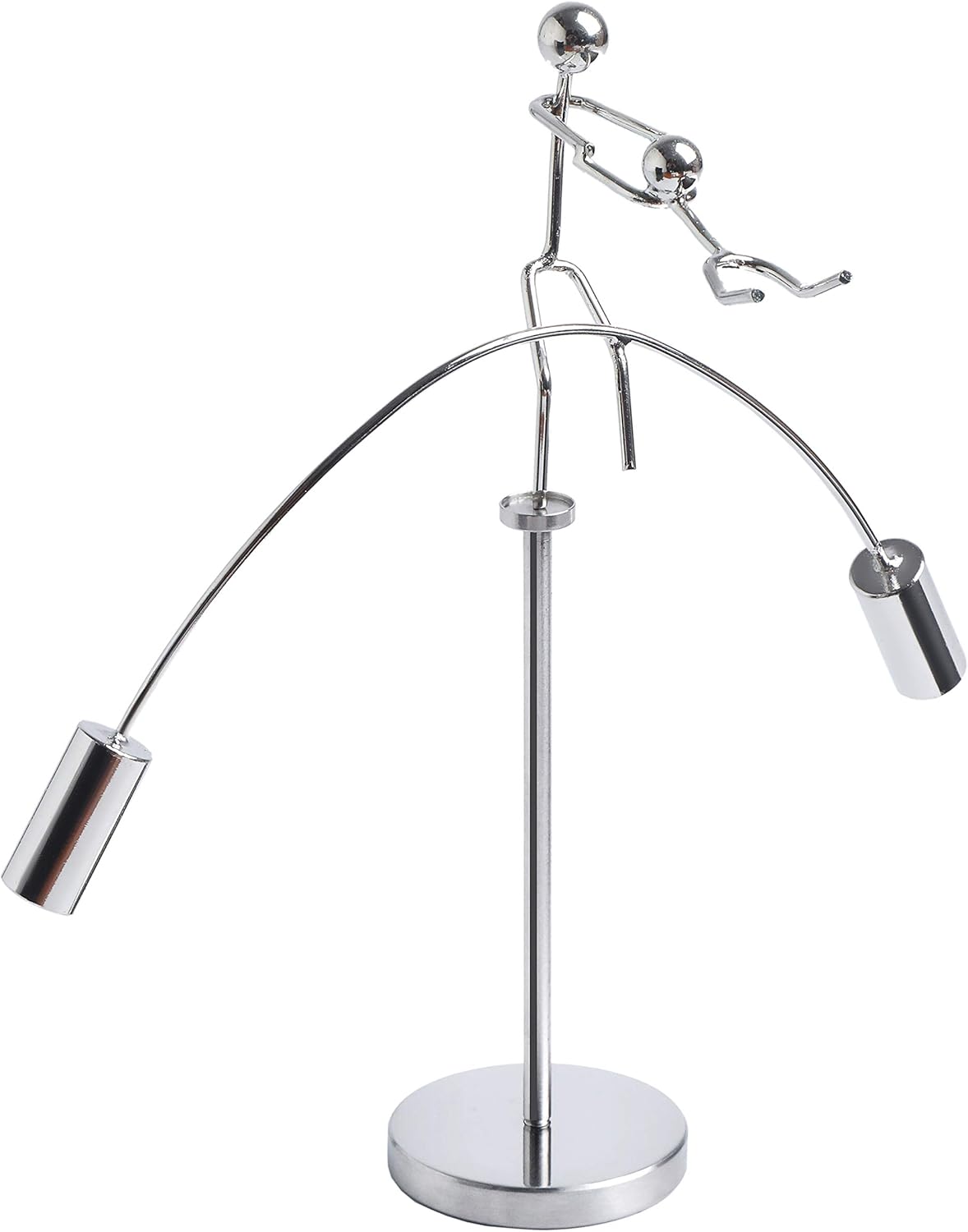 Sunnytech Steel Balance Physics Toy Weightlifter Kinetic Art Balance Toy Balancing Decompressive Science Home Office Toy for Desk Decor WJ020