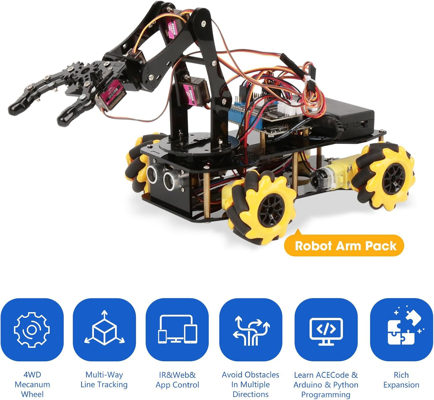 ACEBOTT Smart Robot Tank Car Kit with ESP32 for Arduino Robotics for Kids Ages 8-12 12-16 STEM Science Kits Coding Gifts for 8-16 Year Old Boys Girls Teens Cool Engineering Building Toys Unique Gifts