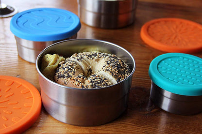 Ecolunchbox Seal Cup Trio – 3‑Piece Nesting Stainless Steel Leak‑Proof Container Set (40 oz Total) with Silicone Lids – Plastic‑Free, Non‑Toxic, Dishwasher & Oven Safe