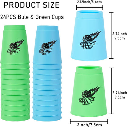 SEISSO Quick Stacking Cups, Stacking Cup Set Classic Stack Training Game Toys,12PCS Purple Stacking Cup Set for Boys Girls Kids