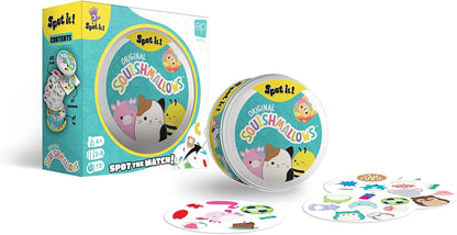 Spot It! Squishmallows | Fun Card Game for Kids and Adults | Featuring Mila The Elephant or Cailey The Pink Crab and More | Licensed Squishmallows Game