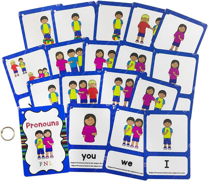 Lilias Irregular Past Tense Verbs English Grammar Double-Side Learning Flash Cards - 24 Card Set for Homeschool, Preschool, Primary School, ESL, Autism, Vocabulary Building