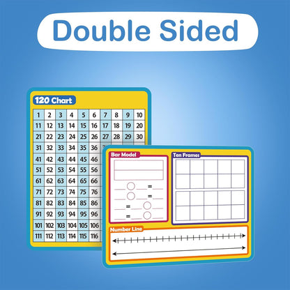 Aizweb 12 Pack Dry Erase Board Card,9" x 12" Small Whiteboard Number Line 120 Numbers Chart Ten Frame,Math Manipulatives Addition Subtraction Game for Student Classroom Must Haves Teacher Supplies