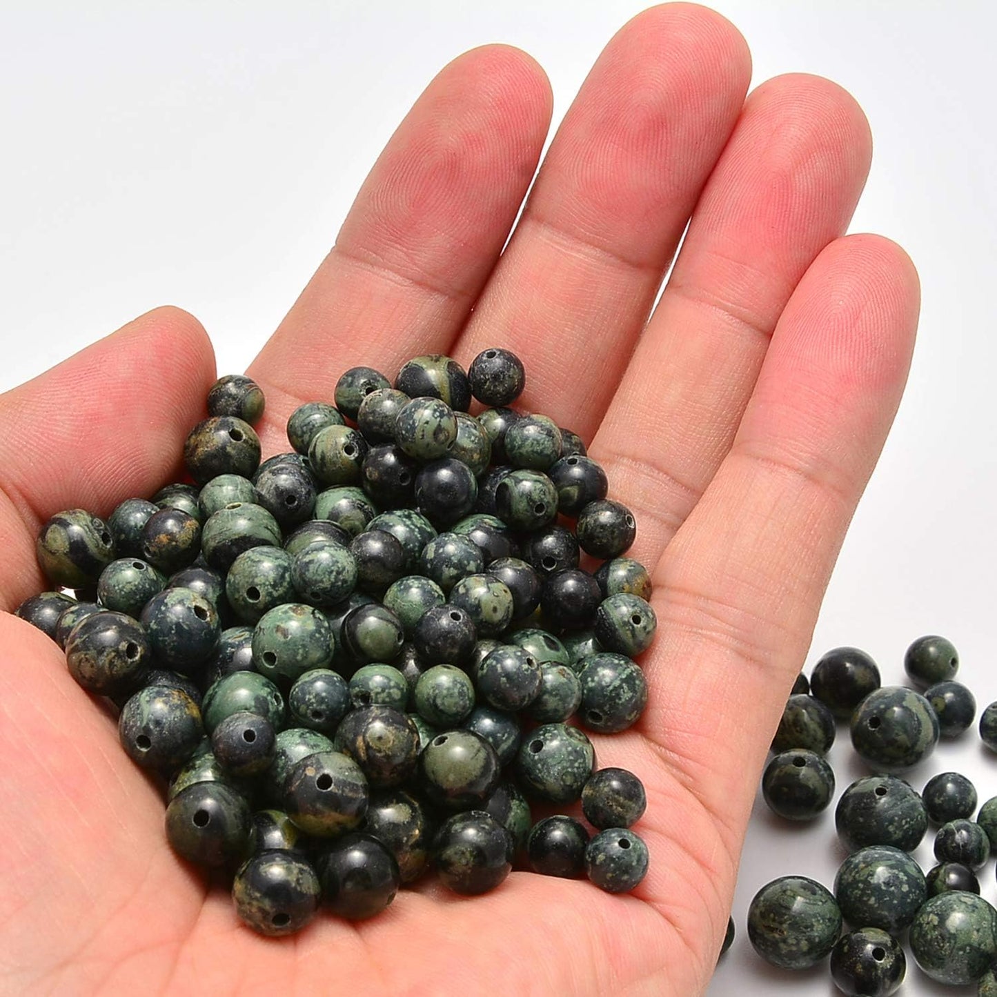 NCB 100pcs Original Natural Stone Beads Gemstone Round Loose Beads 6mm 8mm 10mm (Blue Aventurine, 6mm 100Beads) - Colors A