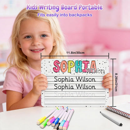 Personalized Name Practicing Board for Kids, Cusotm Name Tracing Whiteboard with Dry-Erase Pen, Back-to-School Gift for 3 4 5 Years Old Preschoolers, Handwriting Practice, Toddler Name Learning