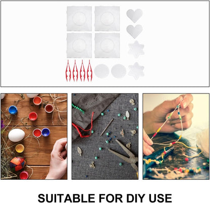 GALPADA 14Pcs Fuse Beads Boards Set with Interlocking Plastic Pegboards and Tweezers Kids Craft Beading DIY Educational Tool for Creative Projects
