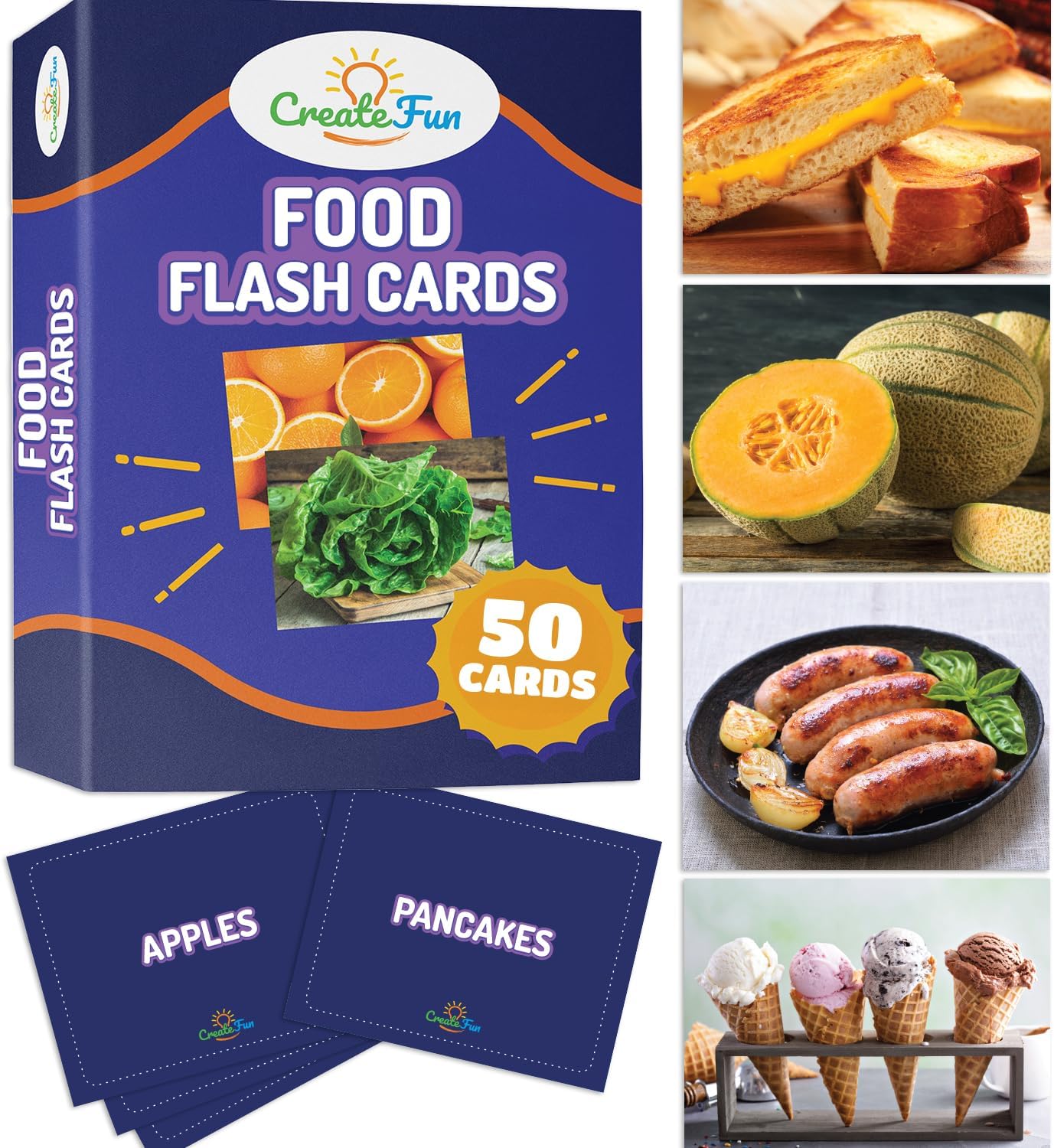 50 Noun Flash Cards, Fun Vocabulary Builder Educational Learning Photo Cards for Kids, Homeschool, Adults, Seniors, Speech Therapy, ESL, Autism, Dementia, Aphasia, SLP, ABA, and Occupational Therapy