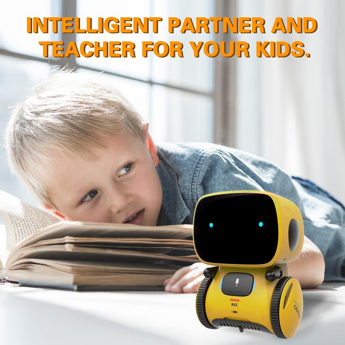 98K Kids Robot Toys for Girls and Boys, Touch and Voice Control Robots Interactive Smart Talking Robots Intelligent Partner and Teacher with Singing, Dancing, STEM Toy Gifts for Kid Age 3 and Up