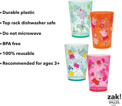 Zak Designs 14.5oz Disney Frozen 2 Nesting Tumbler Set Includes Durable Plastic Cups, Fun Drinkware is Perfect for Kids, 4pk (14.5oz, Anna & Elsa & Olaf)