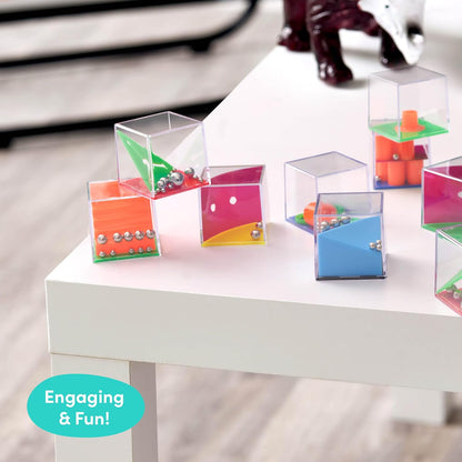 THE TWIDDLERS 12 Pack Brain Teaser Puzzle Cubes, Kids Party Favors - Assorted Difficulty Levels, Christmas Goodie Bag Fillers, Birthday Party Toys, Educational Classroom Prizes, Gifts for Boys Girls