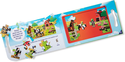 Melissa & Doug Take-Along Magnetic Jigsaw Puzzle Set – On the Farm (2 x 15 Piece) Travel Activity Toy for Preschoolers and Kids Ages 3+ - FSC Certified