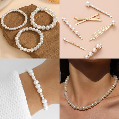 Hpebl 2136PCS Beads for Bracelets Pearl Bracelet Making Kit Friendship Bracelet Kits Bracelet Bead Kits Small Pearl Bead and Gold Beads Beading Kit for Bracelets Jewelry Making Kit