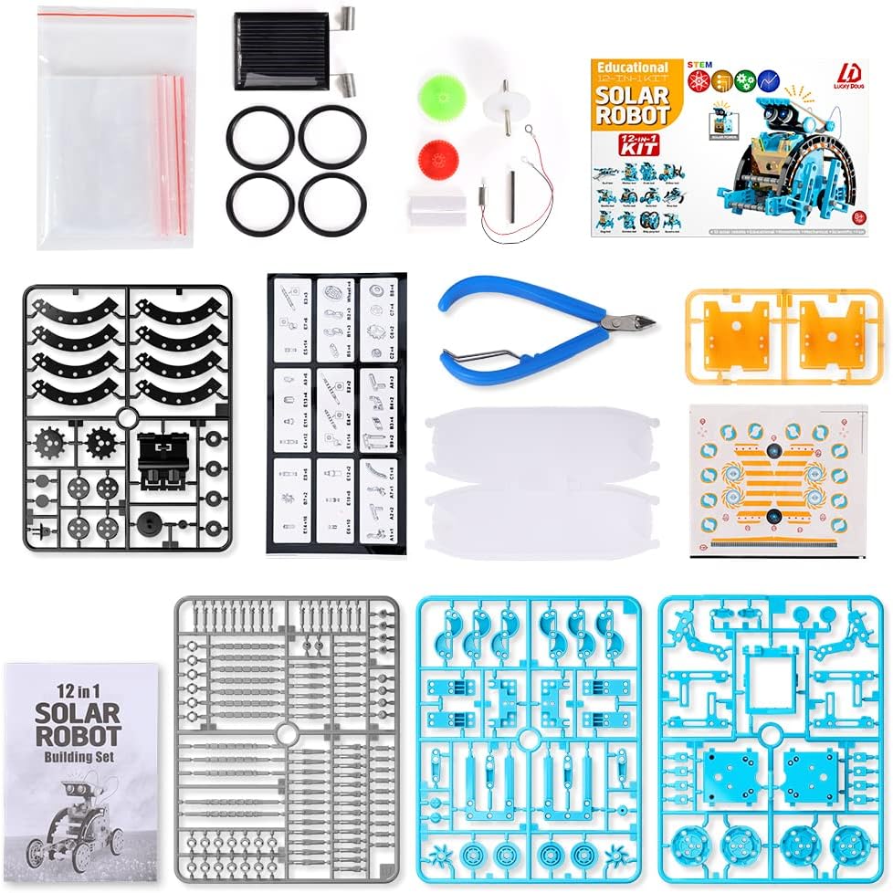 Lucky Doug Solar Power Robot Building Kits Toys for Boys Girls Ages 8-13, STEM Kit Gifts for Kids 8 9 10 11 12 13 Years, DIY Educational Science Building Robotic Set Gifts for Teenagers