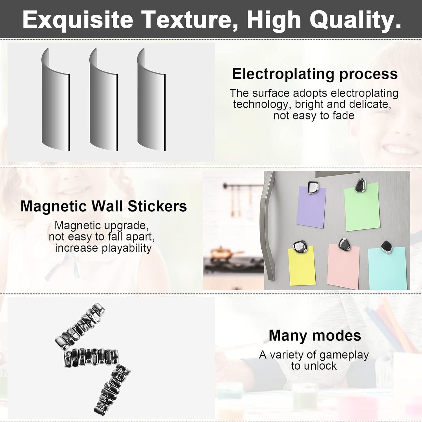 24pcs Black Large Fridge Magnets Stones Science Kit, Irregular Polished Magnetic Whiteboard Locker, Home Kitchen Refrigerator Magnets, Neat Perfect Decorations Gifts Teacher Researcher