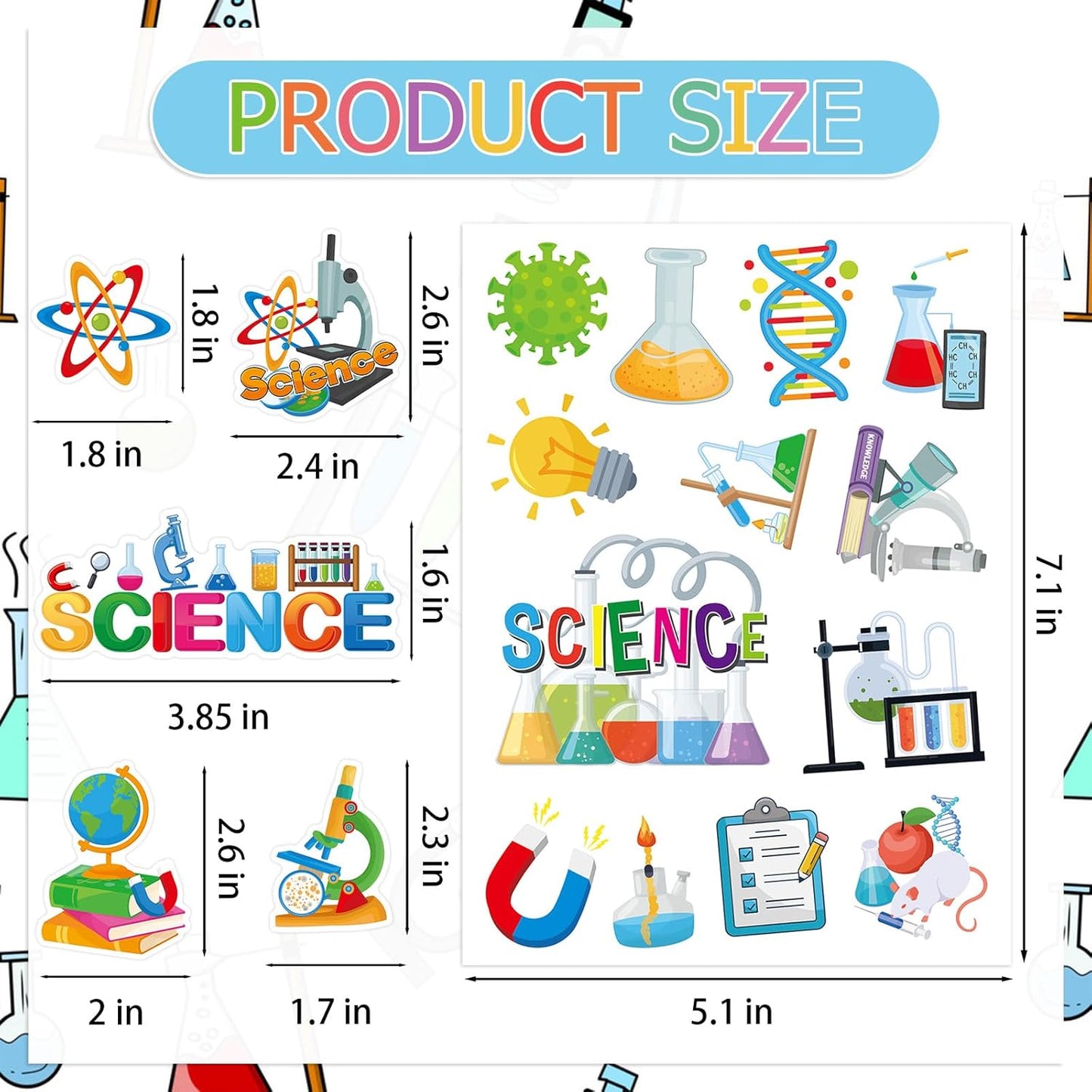 312 Pcs Science Stickers, Chemistry Biology Physics Laboratory Sticker Science Themed Stickers for Craft Supplies Classroom Rewards Party Decorations