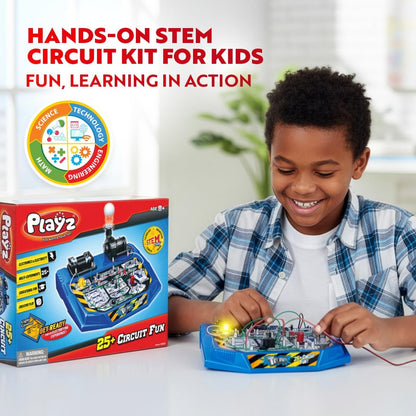 Playz Advanced Electrical Circuit Board Engineering Kit for Kids with 328+ STEM Projects on Electricity, Voltage, Currents, Resistance, & Magnetic Science | Gift for Children Age 8-13+