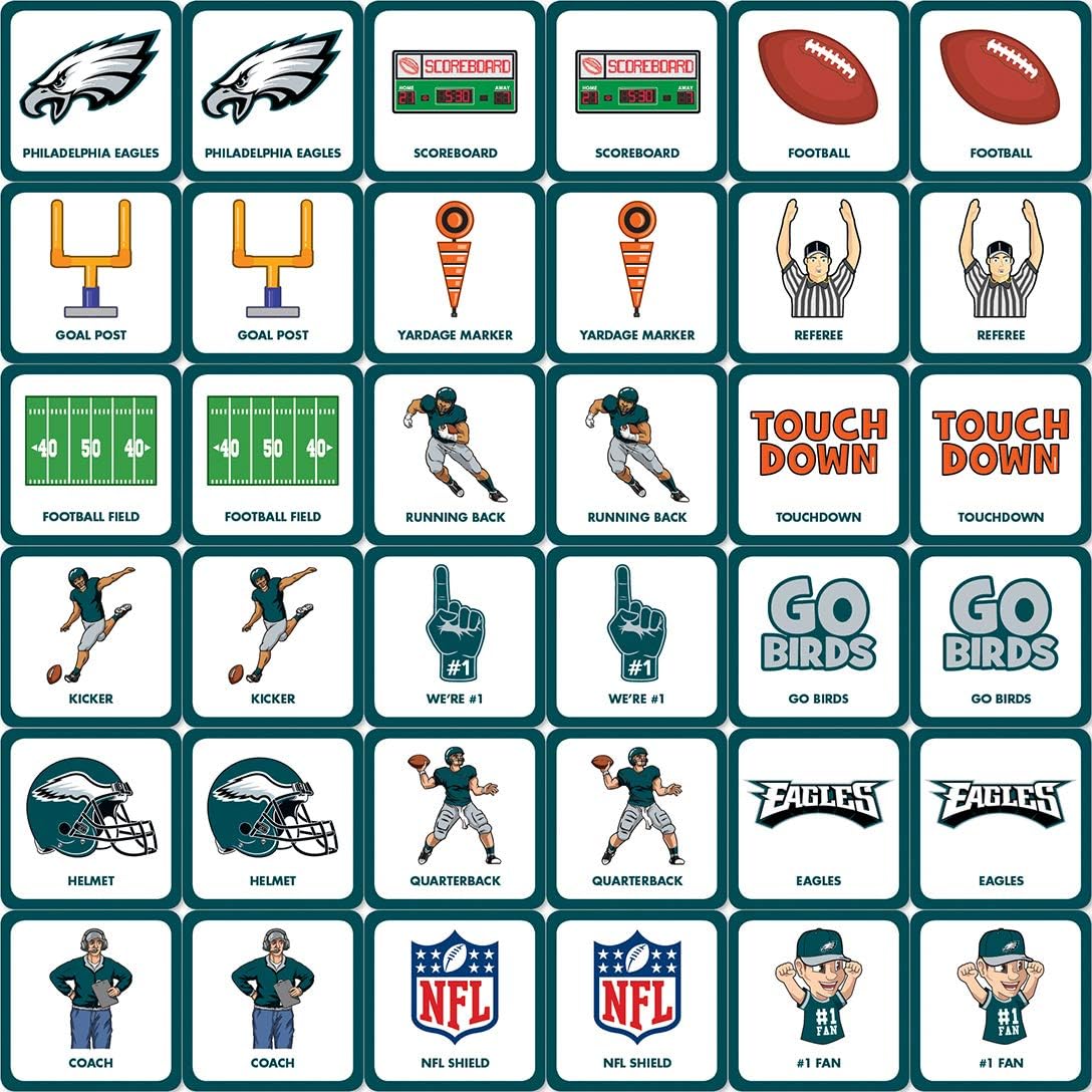 MasterPieces Sports Games - NFL Matching Game - Game for Kids and Family - Laugh and Learn