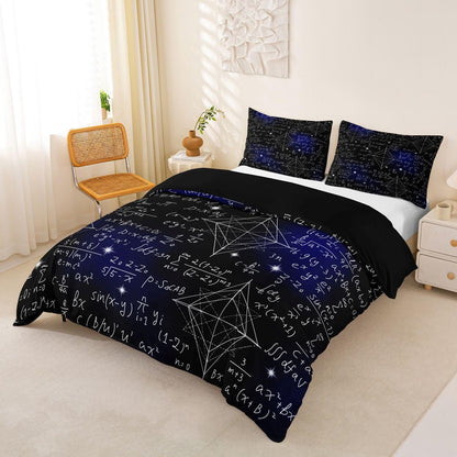 Erosebridal Chemistry Lab Bedding Set Twin Size Chemical Equation Duvet Cover for Boys Girls Chemical Elements Science Theme Comforter Cover Teens Kids Science Students Bedding School Dorm Room Decor