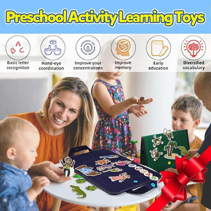 CHEFAN Felt/Flannel Board Story Set of 4, PRECUT Felt Pieces for Preschool Toddlers Circle Time,We are Going On A Bear Hunt, Mary Had A Little Lamb, Little Bo-Peep, Little Boy Blue