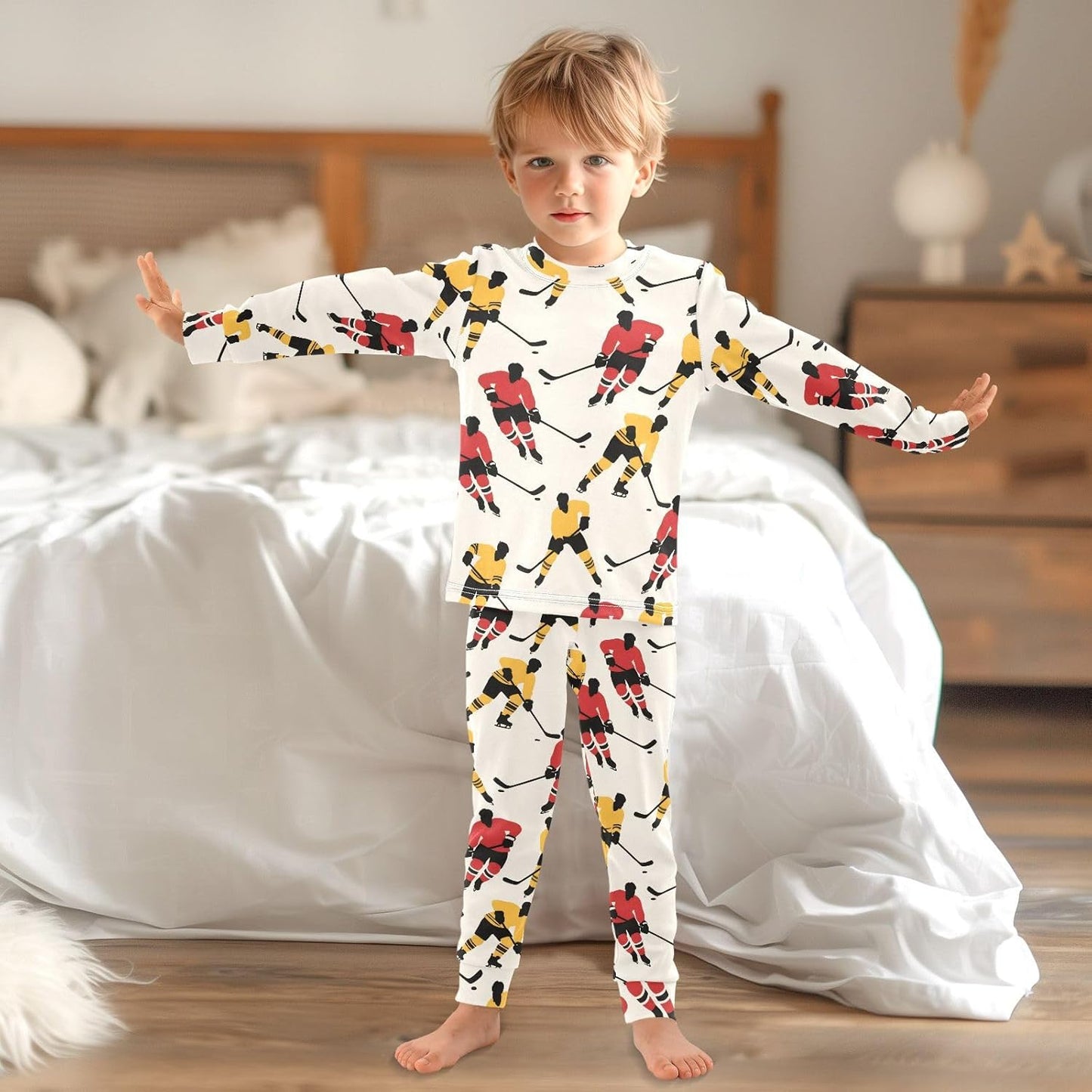 ALAZA Shark Starfish Palm Tree 2 Piece Pajama Set Long Sleeve Top and Pants Sleepwear Unisex - Colors A