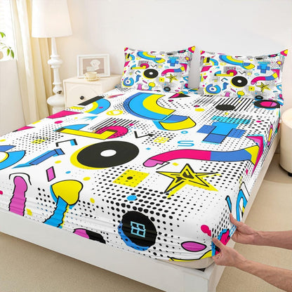 Erosebridal Chemistry Lab Fitted Sheet Twin Size Chemical Equation Bed Sheets for Boys Girls Chemical Elements Science Theme Bed Set Teens Kids Science Students Bedding Set School Dorm Room Decor